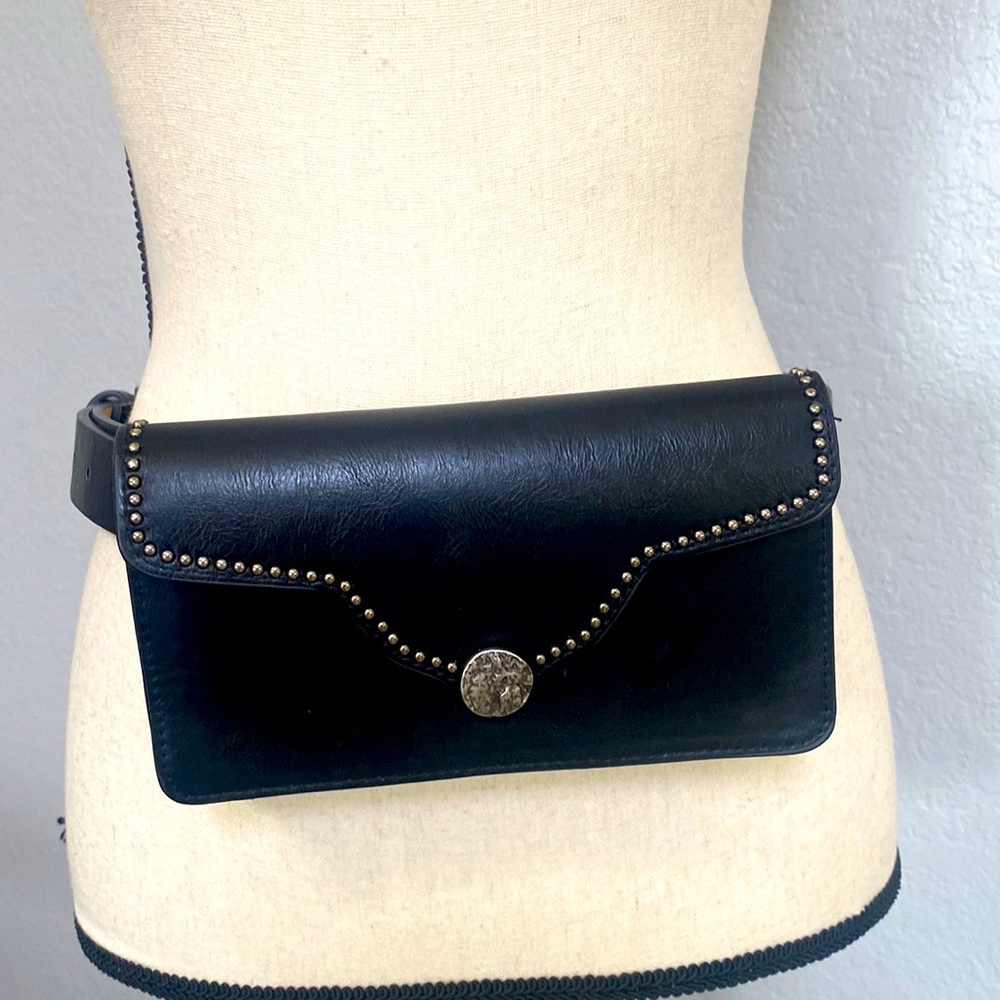 Belt Bag Black Smooth Leather size L//XL